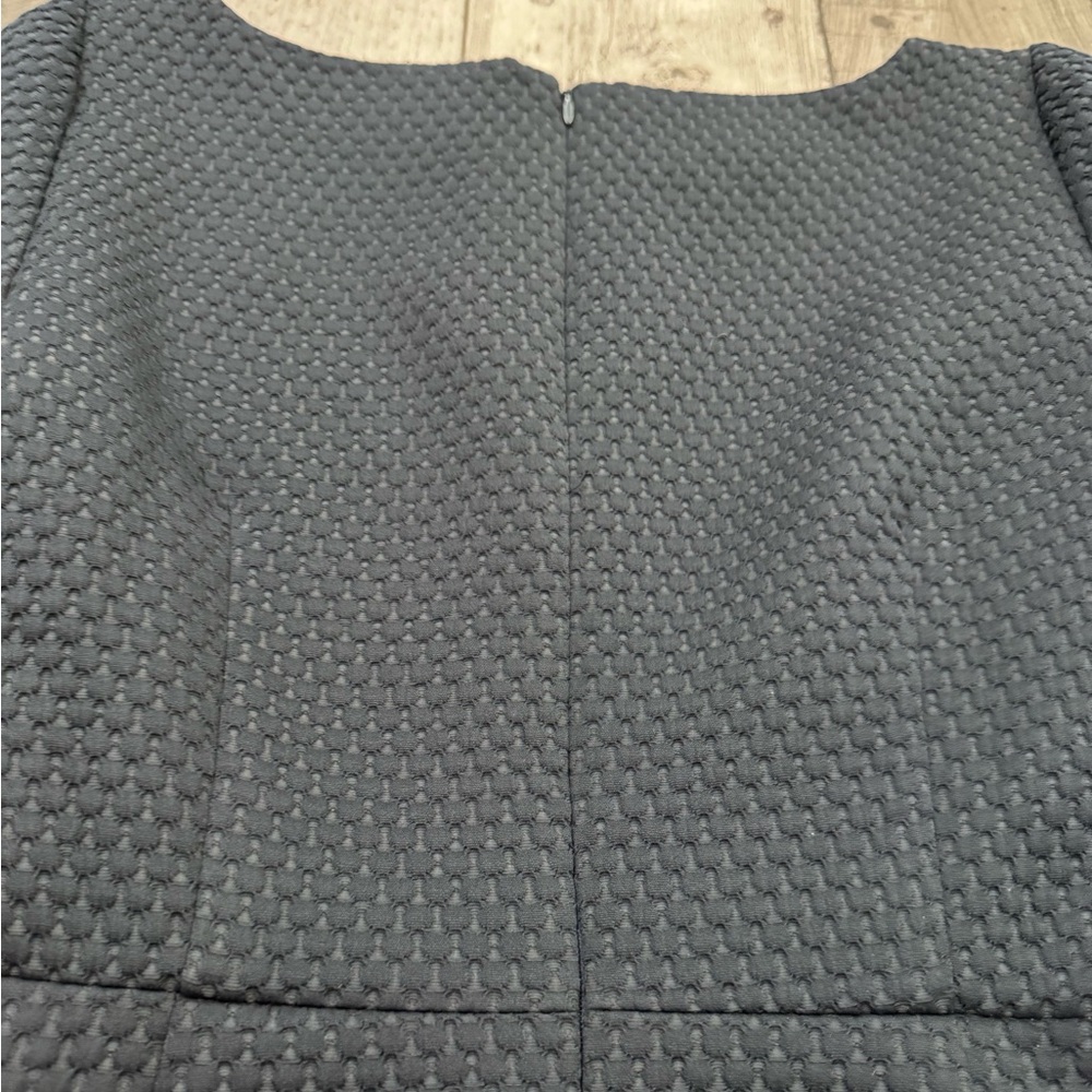 J.Crew Boatneck Sheath Textured Navy Blue Dress 3/4 Sleeve Matelssse 6 - Picture 5 of 9